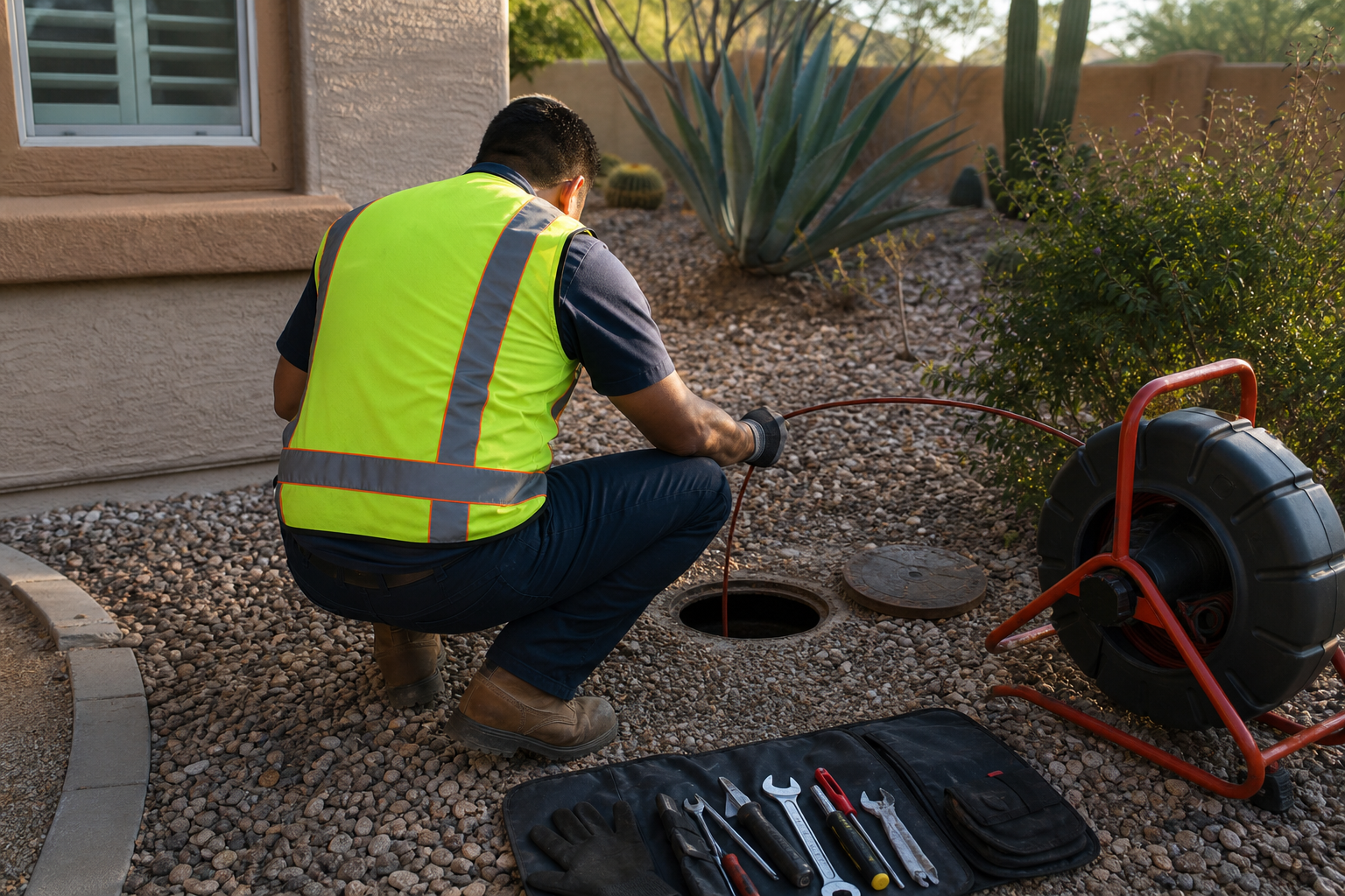 Sewer line technician in Gilbert AZ